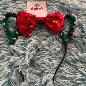 Claire's Red and Green Sequin Bow Headband